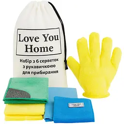 Набір для прибирання LoveYouHome Швидке прибирання пилу та блиск скла 6 серветок з рукавичкою (LYH9025)
