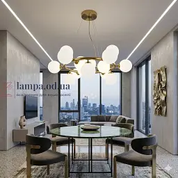 Підвісна люстра дитячої Diasha LQ7063/15BR золота 65 см на 15 ламп G9 з кулями