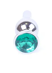Анальна пробка B-Series HeavyFun Jewellery Silver Plug 9.5 см (зелений) - мініатюра 10
