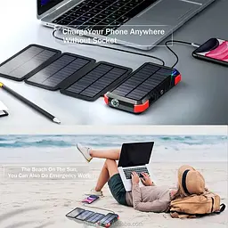 Зовнішній акумулятор на сонячній панелі 20000mAh PN-W12Pro Solar Power bank - мініатюра 7