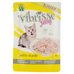 Вологий корм для кошенят Vibrisse Jelly Куряча грудинка в желе 70 г (C1018991) - мініатюра 2