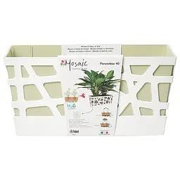 Вазон Idel Flowerbox, 40 см, фісташковий з білим (730041) - мініатюра 3