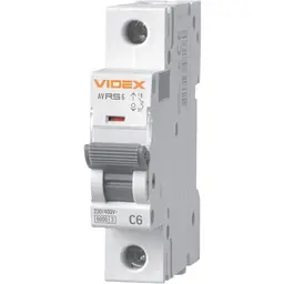 Автоматичний вимикач Videx Resist  RS6 1п 6А 6кА С (VF-RS6-AV1C06)