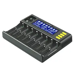 Зарядний пристрій для акумуляторів Liitokala 8 Slots, LCD дисплей, Li-ion/Ni-MH/Ni-Cd/AA/ААA/AAAA/С (Lii-S8) - мініатюра 2