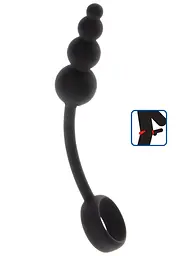 Анальна пробка з ерекційним кільцем ToyJoy Anal Plug Penis Ring, 22 см (чорний) - мініатюра 4