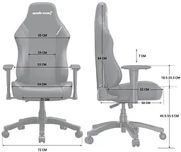 Ігрове крісло Anda Seat Luna Size L Grey Fabric (AD18-44-G-F) - мініатюра 9