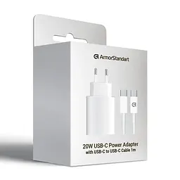 Зарядний пристрій ArmorStandart AMHJ83 20W USB-C White + кабель USB-C to USB-C (ARM77725) - мініатюра 8