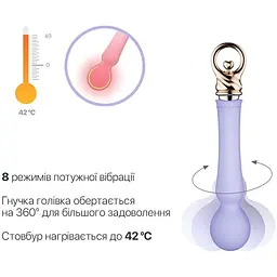 Вібромасажер із підігрівом Zalo Sweet Magic Confidence Wand Fantasy Violet - мініатюра 4