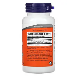 Амінокислота NOW 5-HTP 100 mg, 60 вегакапсул - мініатюра 2