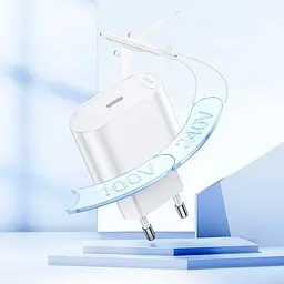 Мережевий зарядний пристрій Hoco C109A USB-C 20w White (6942007656658) [162329] - мініатюра 8