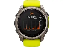 Спортивний годинник Garmin Fenix 8 47mm Solar Sapphire Titanium w. Amp Yellow/Graphite Silicone Band (010-02906-20/21) - мініатюра 3