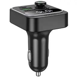 АЗП FM модулятор Hoco E85 Tiger PD20W+QC3.0 (2USB-A/1C) Black - мініатюра 4