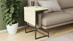 Стіл журнальний приставний Террі Комбо Ferrum-decor 345x662x440 Чорний метал ДСП Дуб Сонома 16 мм (FRD-105139)