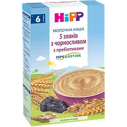 Набір: молочна каша HiPP 5 злаків з чорносливом та пребіотиками 250 г органічна каша HIPP  молочна зі Спельти На добраніч 190 г  - мініатюра 2