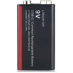 Акумулятор крона 6F22 Soshine 9V 500 mAh з Type-C зарядкою / Батарейка акумуляторна (18885) - мініатюра 2