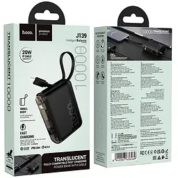 Портативний ЗП Power Bank Hoco J139 Hero 22.5W+PD20W + Lightning 10000 mAh Black - мініатюра 6