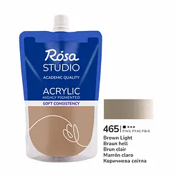 Фарба акрилова Коричнева світла (465) 200 мл ROSA Studio (4823098543992)