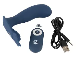 Стимулятор простати You2Toys Vibrating Butt Plug With Nubs, 11.7 см синій - мініатюра 7