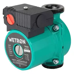 Насос циркуляційний 75Вт Hmax 4м Qmax 45л/хв Ø1½" 130мм зел + гайки Ø1" WETRON (774313) - мініатюра 2