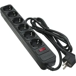 Мережевий фільтр живлення Patron 1.8 m3*1.5mm2 (SP-1662) 6 розеток BLACK (EXT-PN-SP-1662)