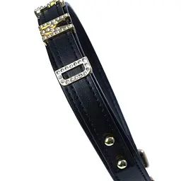 Нашийник LOCKINK Dark DIY Alphabet Collar, чорний, штучна шкіра, букви зі стразами - мініатюра 6