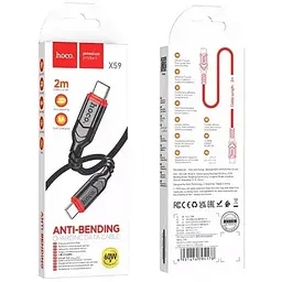 Кабель для заряджання HOCO X59 Type-C to Type-C Victory 60 W data cable 2 м Чорний - мініатюра 4