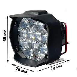Додаткова LED фара 65x78x70 мм / 12W (1W x 12) 12-85V Далеке світло 1 шт. - мініатюра 3