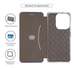 Чехол-книжка для Xiaomi Redmi 15C 4G Poco C85 4G, G-Case, синий, кожаный чехол-книга из экокожи (PU) и TPU, с магнитом, с подставкой и вместительным кардхолдером, противоударный, защита всего корпуса, ArmorStandart (ARM87096) - мініатюра 3