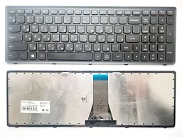 Клавіатура для ноутбуків Lenovo IdeaPad G500S, S500, S510, Z510, Flex 15 чорна з чорною рамкою