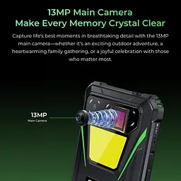 Смартфон Oukitel G5 6" HD+ /4GB/256GB T310 /6300mAh /Ліхтар/13+5Мп/ IP69K/Green - мініатюра 8