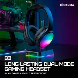 Навушники Onikuma Bluetooth Headphones with ANC Microphone 3, BT5.3, Type-C, AUX, ANC, 800mAh, 38H, RGB, black - мініатюра 8