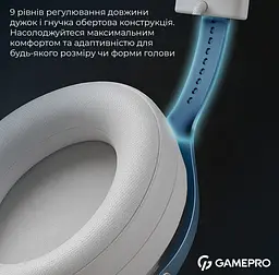 Ігрові бездротові навушники GamePro HSW-191-WHB Asgard Skadi Wireless 7.1 White-Blue - мініатюра 17