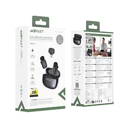 Мікрофонна система Acefast бездротова R2 wireless lavalier microphones чорний - мініатюра 2