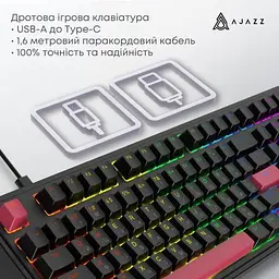 Клавіатура Ajazz AK980 Red Switch USB UA Black (AK980-R-BR) - мініатюра 7