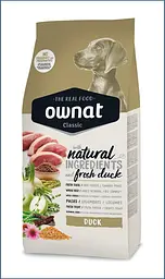 Сухий корм Ownat Classic Duck для дорослих собак, з качкою, 4 кг