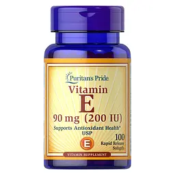 Вітаміни та мінерали Puritan's Pride Vitamin E 200 IU (90 mg), 100 капсул