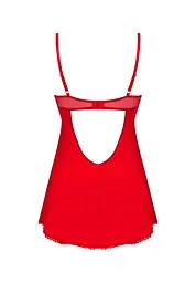 Комплект білизни Obsessive Ingridia XL/2XL червоний - мініатюра 6