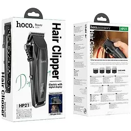 Машинка для стрижки Hoco HP21 чоловіча акумуляторна машинка для стрижки чорна - мініатюра 2