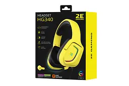 Гарнітура ігрова HG340, mini-jack/dual 3.5 мм, RGB, 2м, жовтий 2E Gaming teh0013108 - мініатюра 7