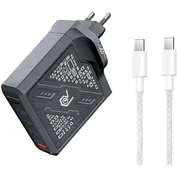 Зарядний пристрій Remax RP-U107 120W GaN Charger + 100W Cable Black - мініатюра 2