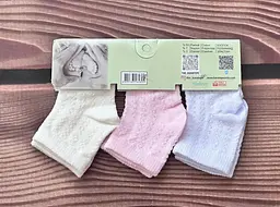 Набір бавовняних шкарпеток для новонароджених 0-6 місяців Ажур Turkiz textil Різні кольори