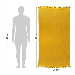 Вафельний рушник Lovely Svi - бавовна-  для ванної, готелів, спа - XXL 90х180 см -Жовтий (402437) - мініатюра 4