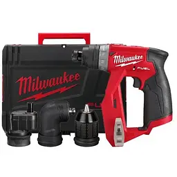 Дриль-шуруповерт акумуляторний безщітковий MILWAUKEE, M12 FDDXKIT-0X, 34Нм (каркас, 4 насадки)