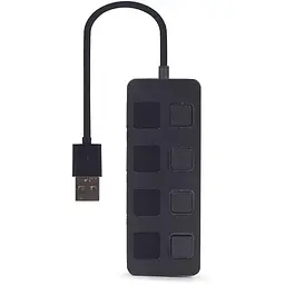 USB-Хаб Gembird 4 порти USB 2.0 UHB-U2P4-05, пластик, чорний (UHB-U2P4-05) - мініатюра 2