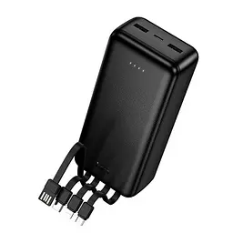 Зовнішній аккумулятор HOCO J163B Wonderful power bank with 4 cables(30000mAh) чорний