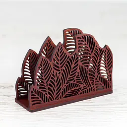 Дерев'яна серветниця VANZA LEAF stand S mahogany - мініатюра 3