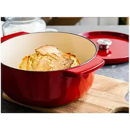 Каструля KitchenAid Cast Iron чавунна з кришкою 26 см 5.2 л червона (CC006060-001) - мініатюра 10