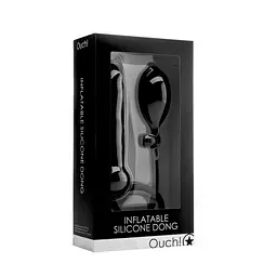 Анальна пробка Ouch! Inflatable Silicone Dong, 15.7 см (чорний)