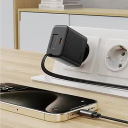 МЗП Acefast A110 GaN With Retractable Cable Type-C PD30W (1USB-C) Black - мініатюра 5