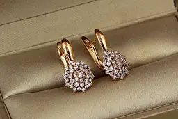 Сережки Xuping Jewelry Вершина 1,9 см золотисті - мініатюра 2